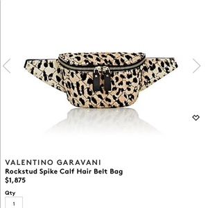 Auth Valentino Rock Stud belt bag Leopard NWT SM